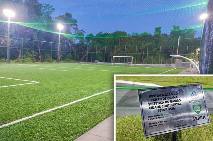 Prefeitura da Serra inaugura campo de futebol em Cidade Continental