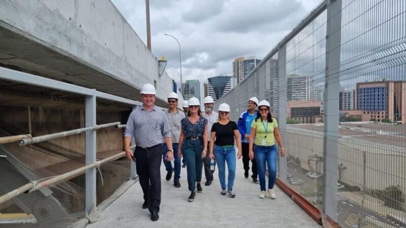 Técnicos da Agência de Regulação de Serviços Públicos visita obras da Terceira Ponte