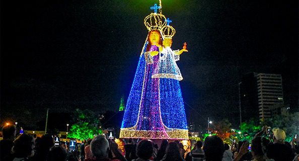 Cem mil lâmpadas vão iluminar escultura de Nossa Senhora em Vila Velha