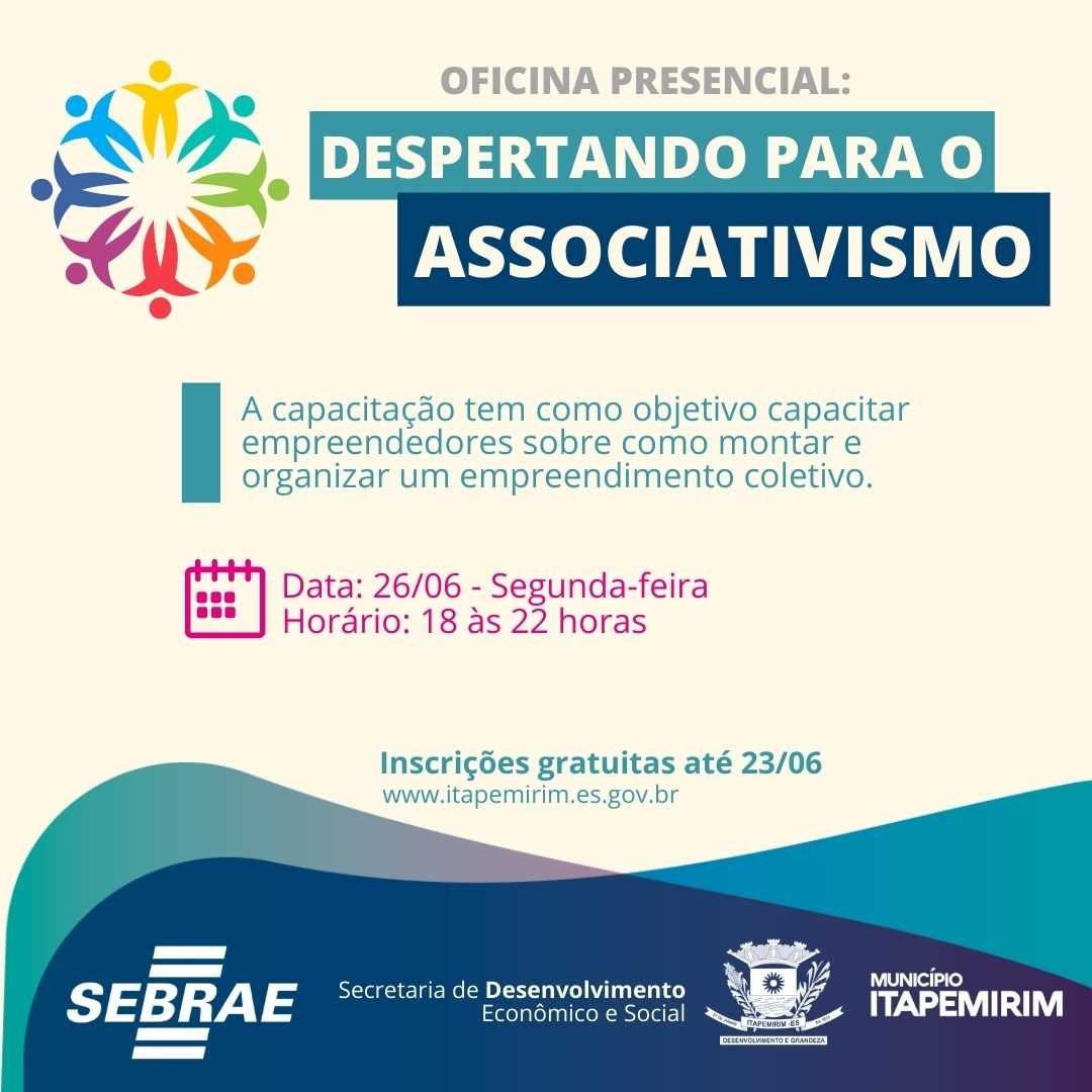 Itapemirim e sebrae realizam programa de formação de associações e organizações sociais