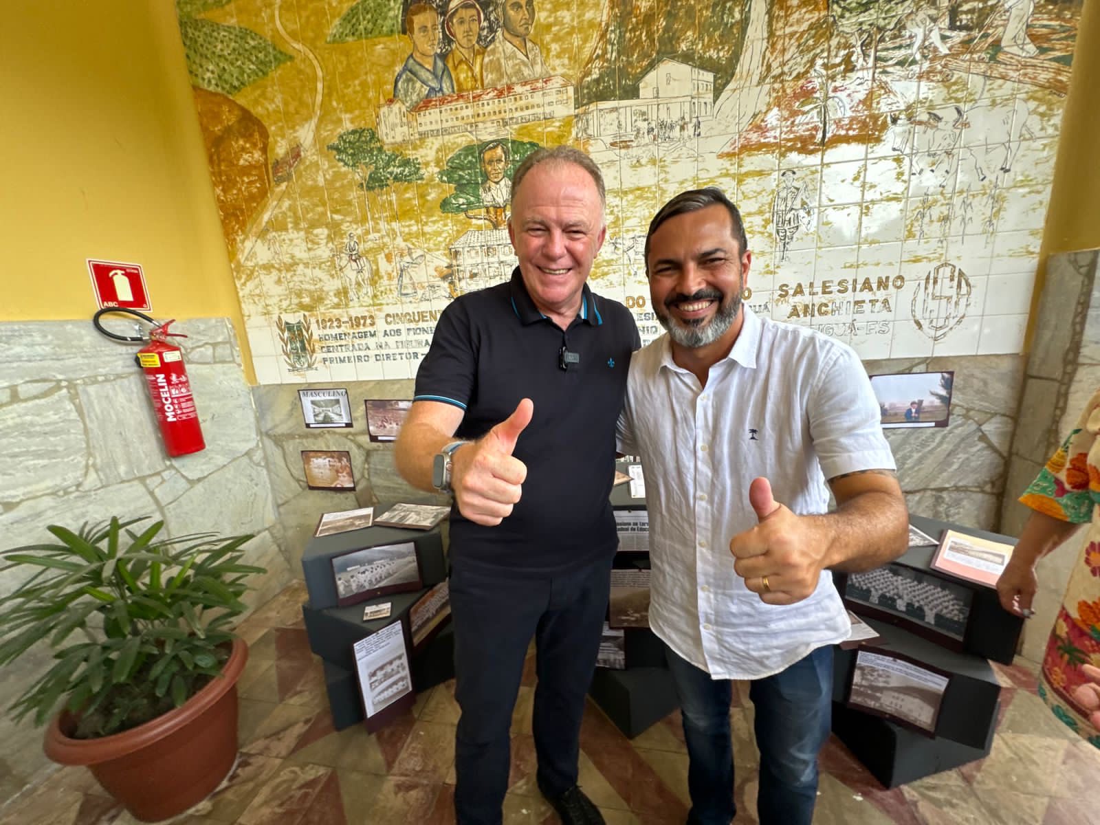 Deputado estadual Tyago Hoffmann prestigia inauguração do novo Centro Estadual de Educação Técnica, em Castelo, fruto do período em que integrou a Secretaria de Estado.