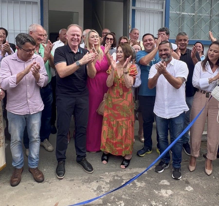 Deputado estadual Tyago Hoffmann prestigia inauguração do novo Centro Estadual de Educação Técnica, em Vargem Alta, fruto do período em que integrou a Secretaria de Estado.