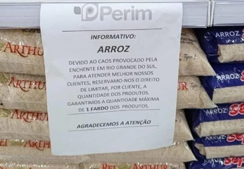 Precaução: Supermercados no ES Limitam Compra de Arroz após Tragédia No Rio Grande do Sul